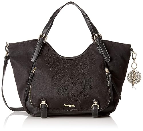 Desigual Damen Bols_emmi Rotterdam Schultertasche, Schwarz (Negro),47x15x28 cm (B x H x T)