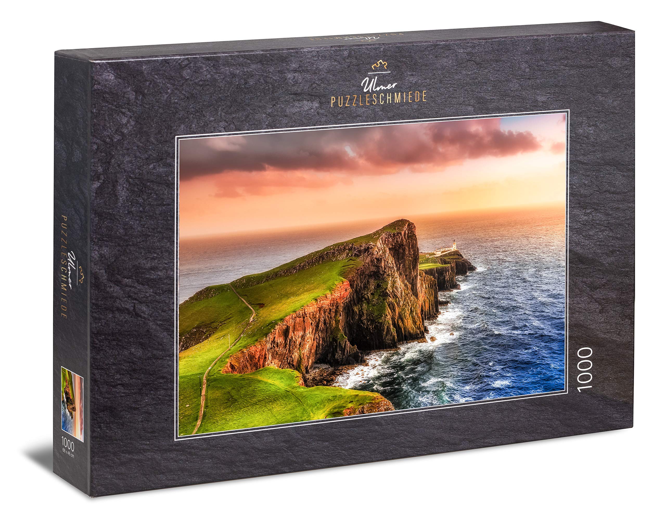 Ulmer Puzzleschmiede - Puzzle "Skye" - 1000 pieces jigsaw puzzle - Neist Point with lighthouse on the scottish island of Skye