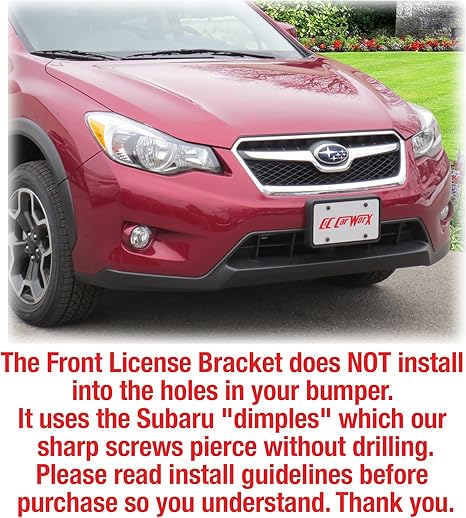 Amazon C C車worx前面と背面ライセンスプレートフレームブラケットをフィット13 14 15スバルxv Crosstrek At特別なバンドル割引 ナンバーカバー ホルダー 車 バイク