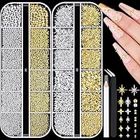 Amazon.com: WOKOTO 6 Boxes Gold Nail Charms Studs Rose Star