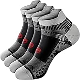 Compression Socks for Men Women Ankle Running Socks for Plantar Fasciitis | Low Cut Athletic Ankle Socks with Ankle &amp; Arch Support for Running, Cycling, Golf, Work, Plantar Fasciitis Relief
