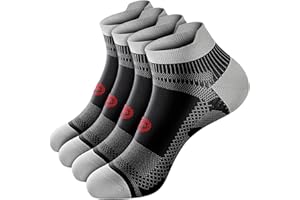 PAPLUS Ankle Compression Sock for Men and Women 2/4/6 Pairs, Low Cut Compression Running Sock with Ankle Support