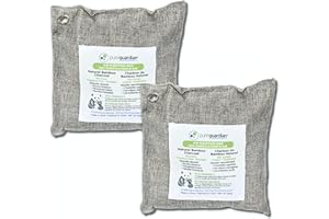 PureGuardian CB500 Bamboo Charcoal Air Purifying Bag, Eco-Friendly, Naturally Absorbs Odors, Excess Moisture and Pollutants, 500g, 2-Pack, Gray