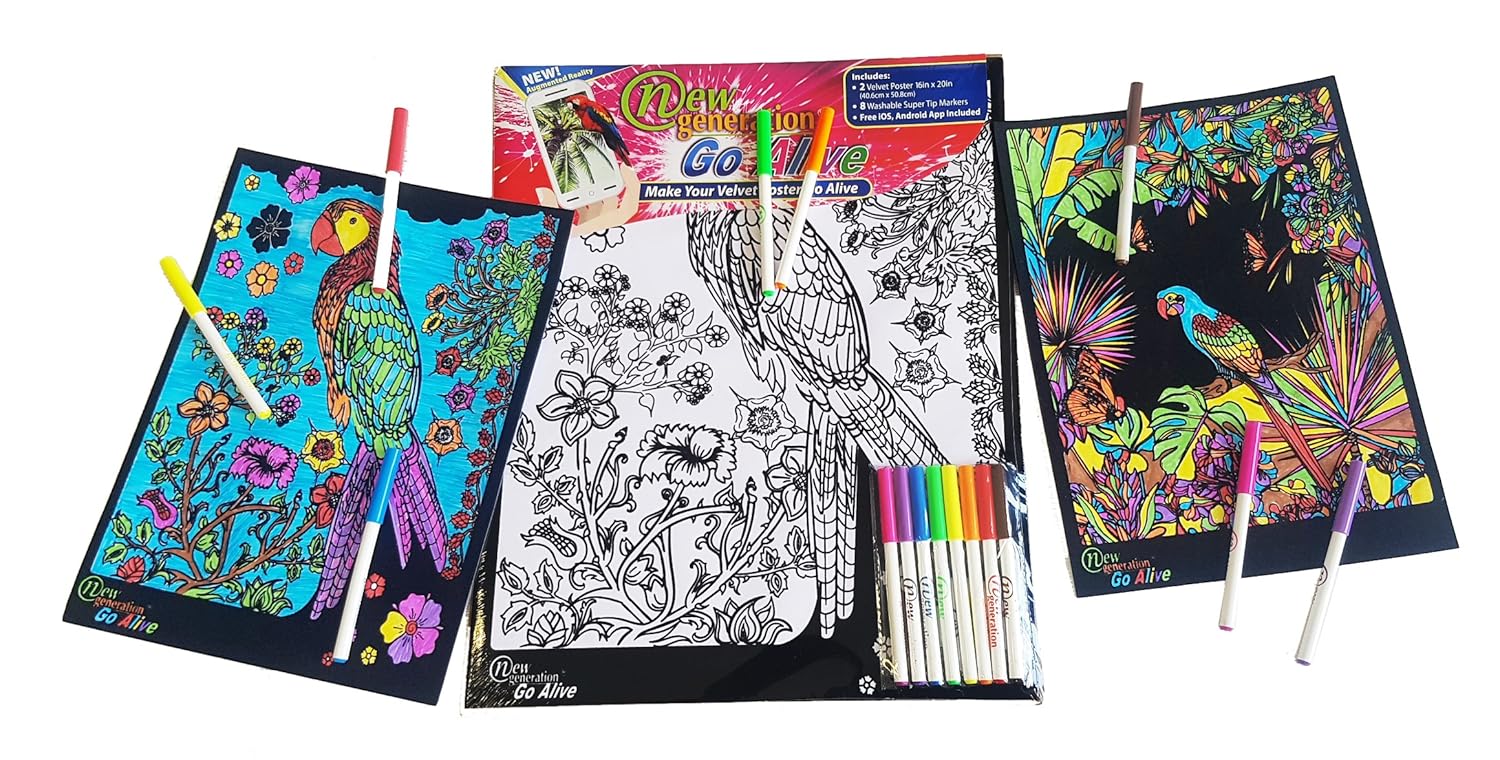 Amazoncom New Generation Go Alive PARROT Velvet Posters Top 2