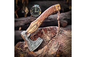 Scarpio Cutlery | Custom Handmade Carbon Steel Viking Axe,Valentine's Day Gift, Birthday Gift for him, Leather Wrapped Handle and Leather Sheath (Nordic Axe)
