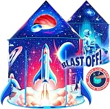 W&O Rocket Ship Play Tent with Blast Off Button Spaceship Indoor Outdoor