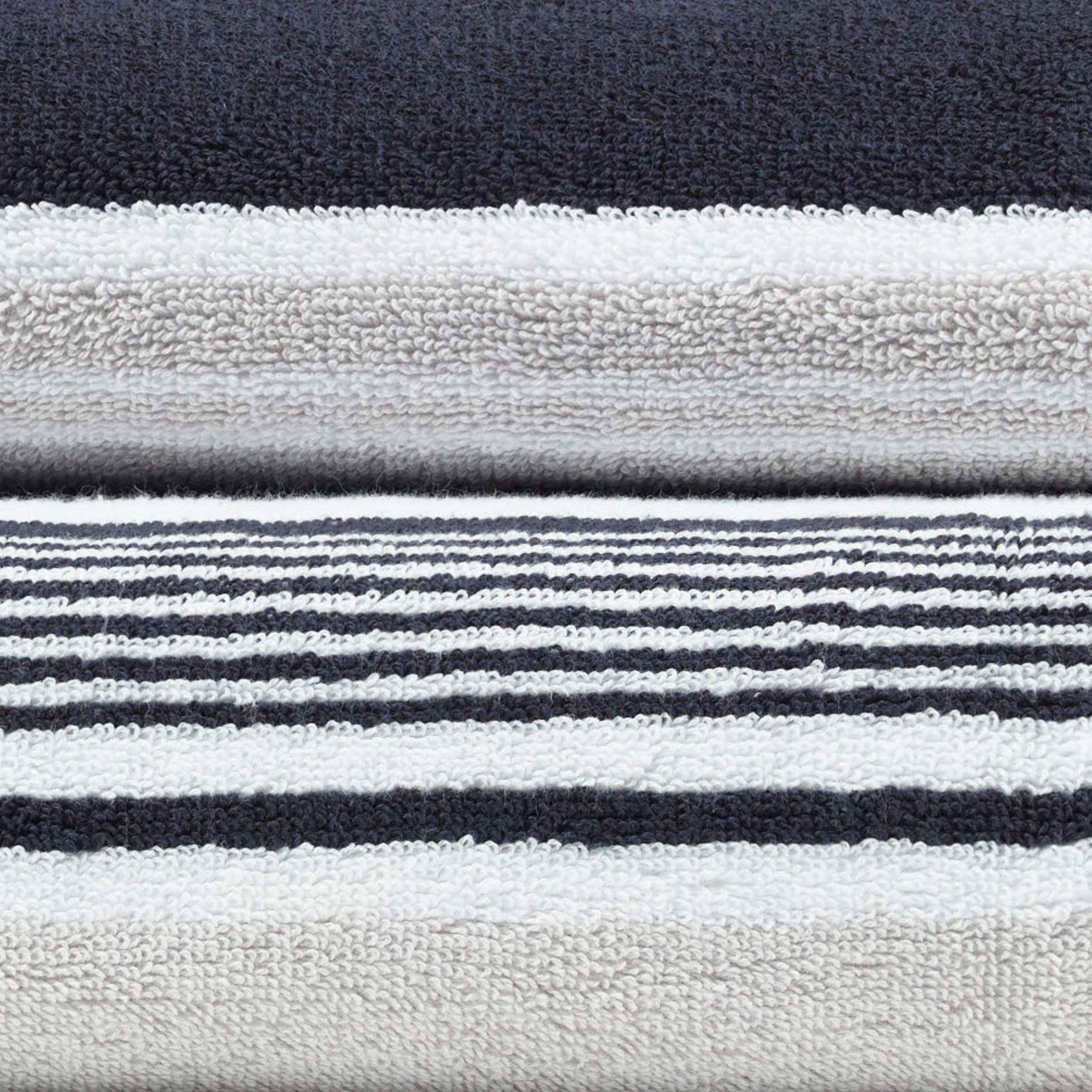 Nautica Agonda Stripe Towel Set, 3 Piece, Navy Nautical Fashions