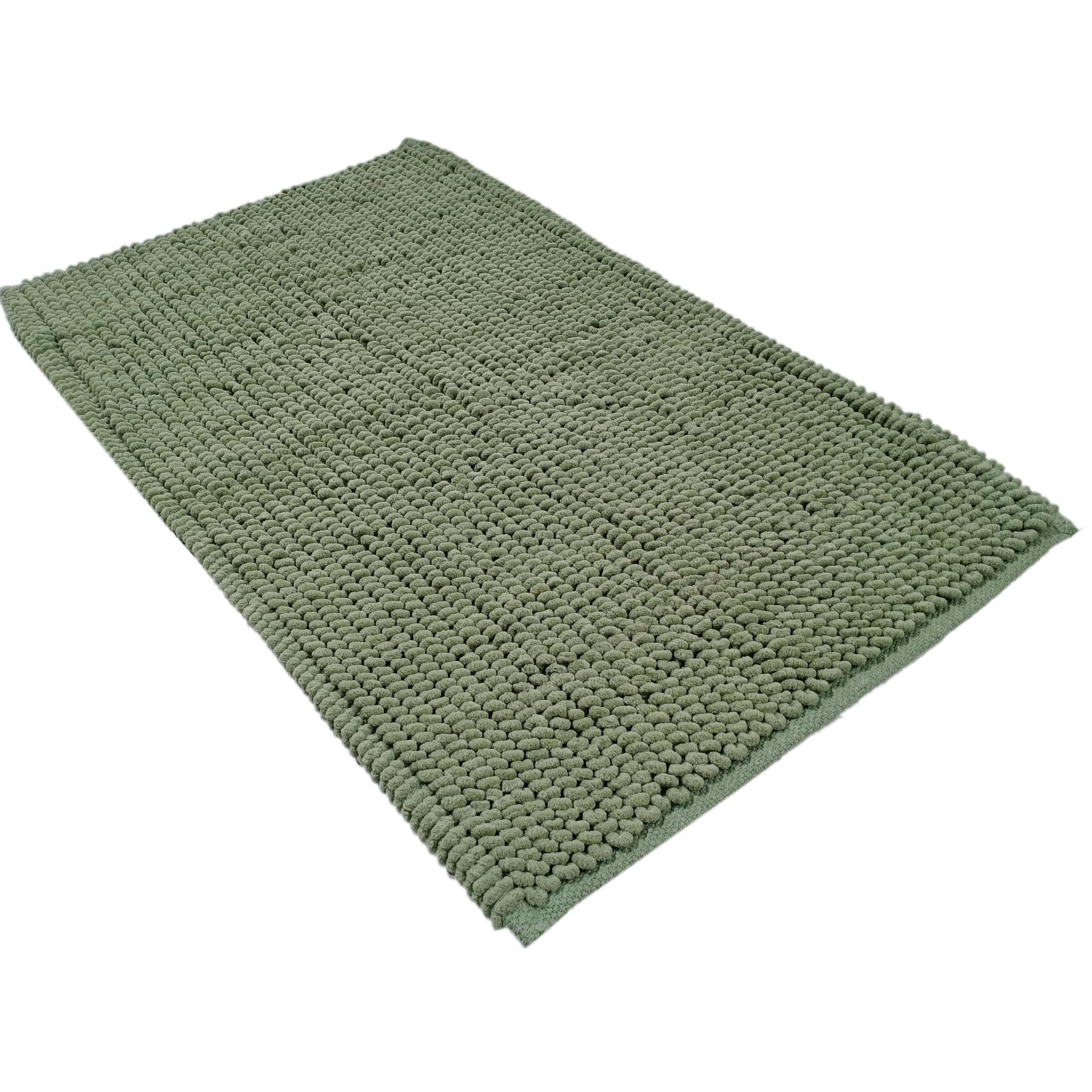 Olivia Rocco Bath Mat Plain Super Soft Deep Pile Heavy Weight Micro Bobble Bathmat Bathroom Shower Mat, 50 x 80 cm, Sage Green
