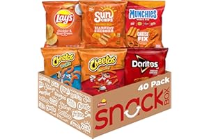 Frito Lay, Cheesy Mix 6 Flavor Variety Pack, Single Serve Bags (40 Pack), Doritos, Cheetos, Lay's, Munchies, SunChips