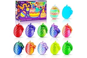 Impossmaker 12PCS 3D Dragon Eggs with Dragon Inside, Easter Basket Stuffers Mini Easter Egg Set Articulated Unique Easter Basket Essentials for Adults Kids