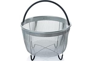 The Original Hatrigo Steamer Basket for Pressure Cooker Accessories 6qt [3qt 8qt avail] Compatible with Instant Pot Accessories 6 qt, Ninja Foodi, Other Pressure Cookers, Silicone Handle, IP 6 Quart