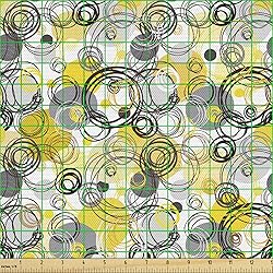 Ambesonne Grey and Yellow Fabric by The Yard, Hand
