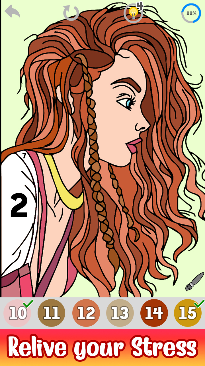 Hairs Color by Number Girls Paint + Glitter + Crayon