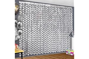 KatchOn, Disco Ball Photo Booth Props Silver Pack of 2 - Disco Decorations Party | Silver Foil Fringe Curtain, Disco Ball Backdrop | Bride to be Decorations | Bride Backdrop