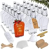 Nevlers 8.5 Oz Liquor Flask Swing Top Glass Bottles 18 Pack | Airtight Small Flask Flip Top Glass Bottle Set w/Shrink Wrap, Tags, Funnel, Marker & More | Vanilla Extract Bottles | Glass Syrup Bottle | for Liquor, w/Shrink Wrap, Tags, Funnel, Small Syrup Bottle