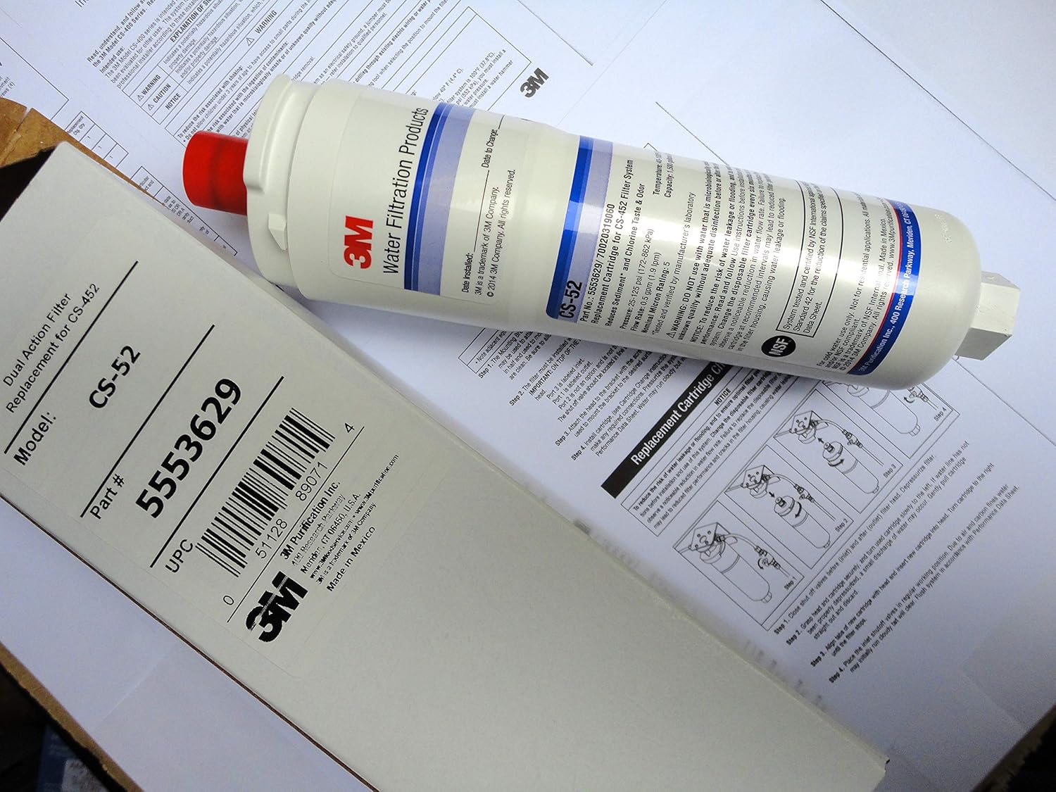 Genuine 3 m 5553629 nevera nevera de hielo cartucho de filtro de ...