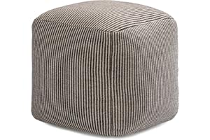 Anji Mountain 100% Handmade & Handcrafted Comfortable Home Décor Pouf Ottoman Footrest for Living Room, Bedroom, Nursery, Kidsroom, Patio Furniture - (20" x 20" x 20" - Mocha Bisque)