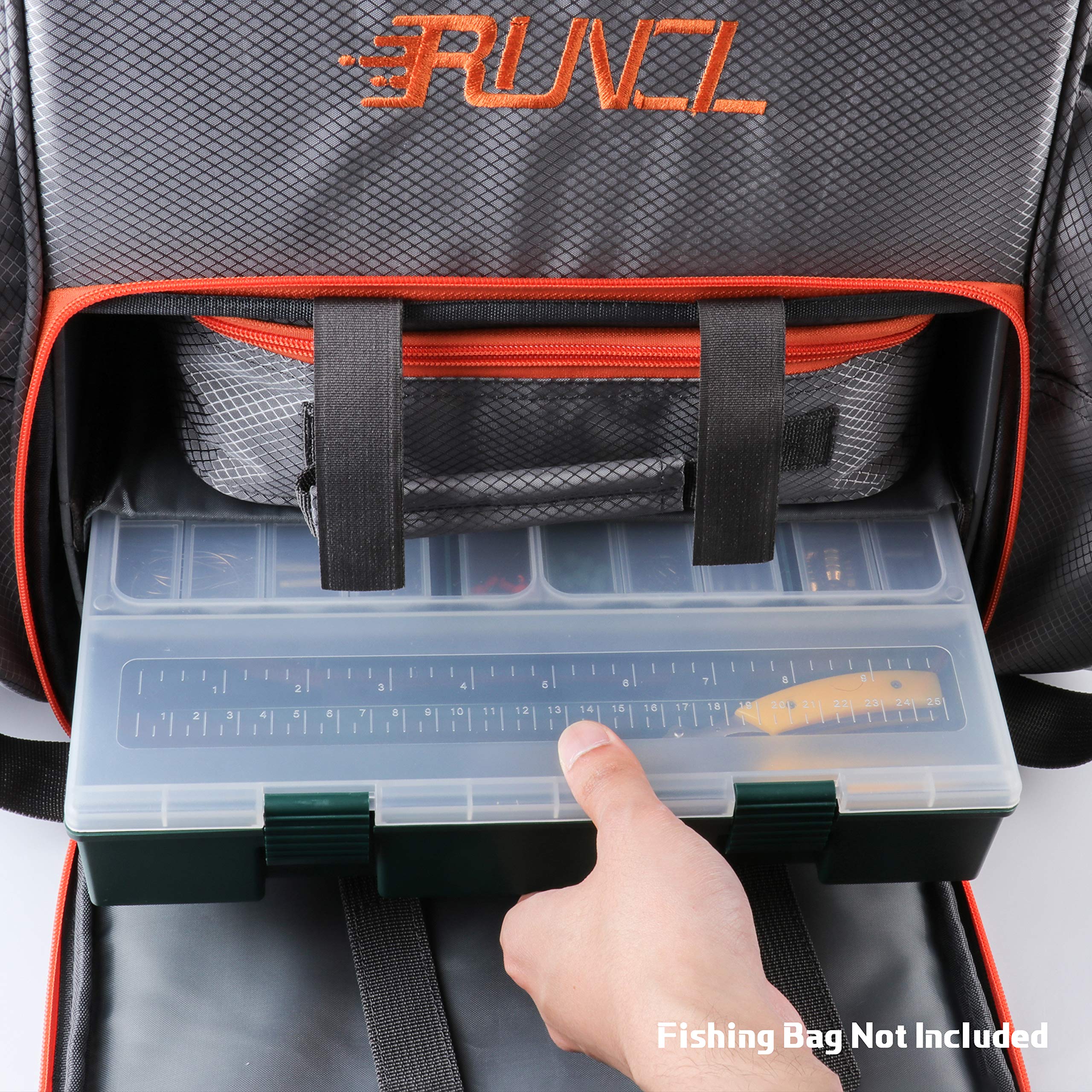 RUNCL Fishing Tackle Box, Fishing Tray Tackle Boxes 11.45" L x 9.45" W