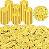 120 PCS Gold Coins, 1.4 in Plastic Gold Coins, 0.08