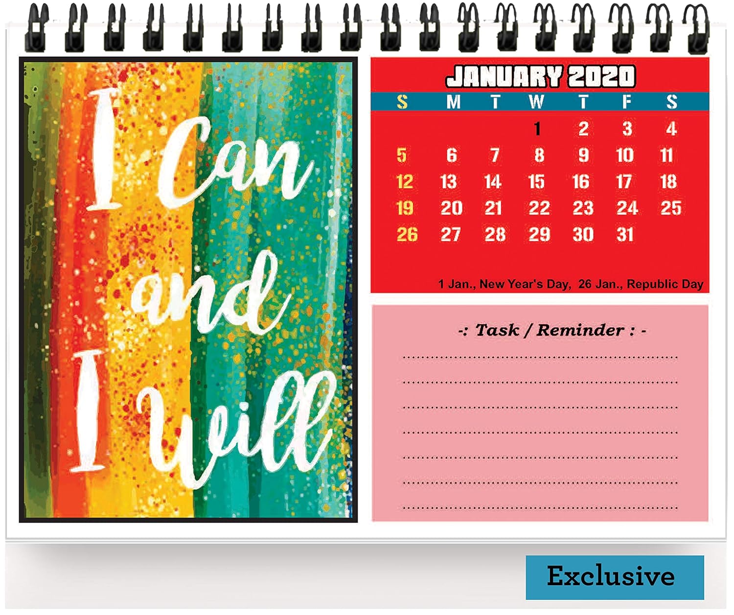 Accuprints Motivational 2020 Calendar for Desk Motivation 2020 Planner