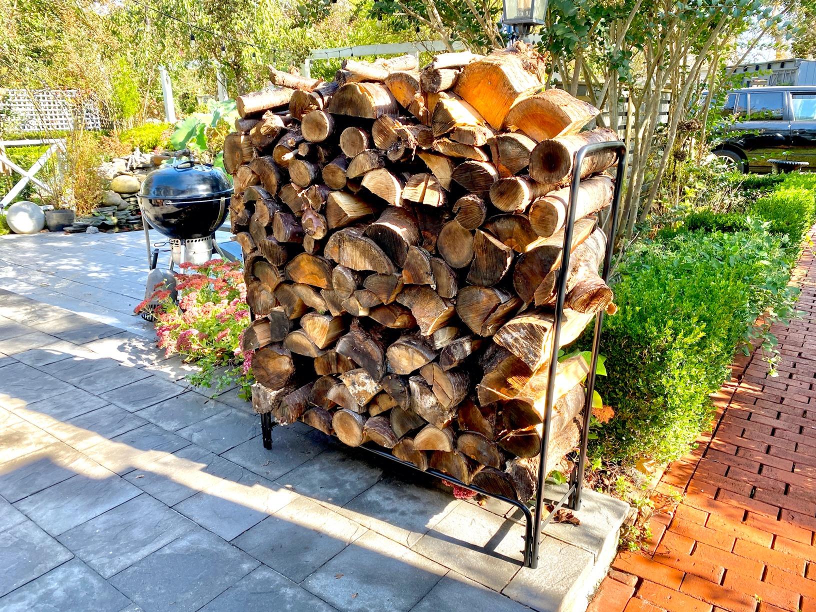 KingSo 12ft Firewood Rack Outdoor Heavy Duty Log Rack Firewood Storage Rack Hold