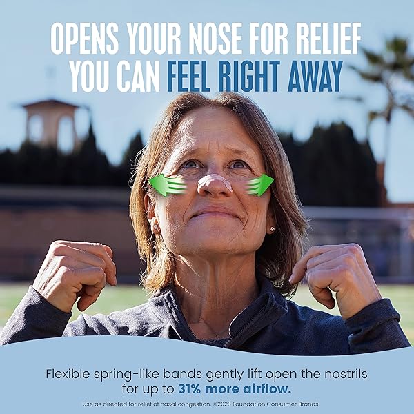BREATHE RIGHT ORIGINAL NOSE STRIPS TO REDUCE SNORING AND RELIEVE NOSE CONGESTION, TAN, 30 COUNT (PACKAGING MAY VARY)