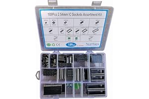 GERNAL TRUSTYIWE 189Pcs 2.54mm Pitch DIP IC Sockets Solder Type Adaptor Assortment Kit (6/8/14/16/18/24/28/32/40/42 Pins)