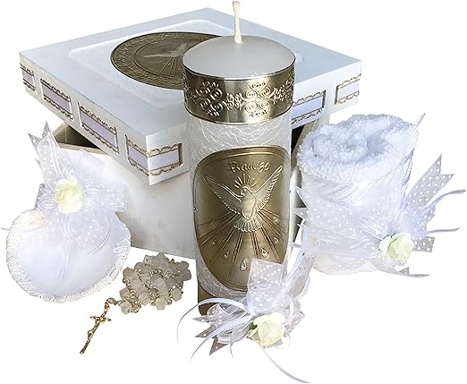 baptism candle set for baby boy