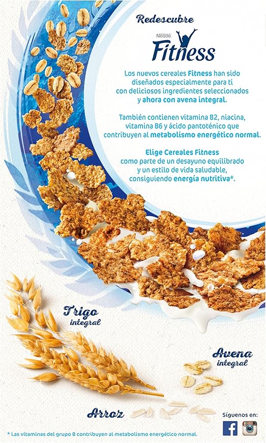 Fitness Copos de trigo integral y arroz tostados - 750 gr: Amazon ...