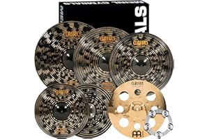 Meinl Cymbals Classics Custom Dark Variety Box Set for Drums with Ching Ring, 5-pc 15/16/18/20/22-inch, Made in Germany (CCD5802)