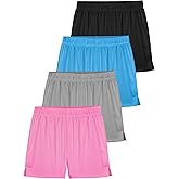 Resinta Girls Athletic Mesh Shorts Basketball Soccer Active Sports Gym Shorts for Youth Kids