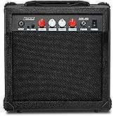 LyxPro Electric Guitar Amp 20 Watt Amplifier Built in Speaker Headphone Jack and Aux Input Includes Gain Bass Treble Volume and Grind - Black