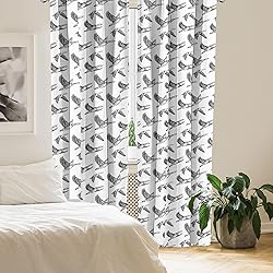 Lunarable Geese Curtains, Flying Geese Wings with