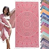 Travel Ready, Packable Lightweight Beach Towels Quick Dry – Oversized (69 x 37 inch), 100% Cloud Cotton, Turkish Sand Free Beach Towel – Fast Drying, Sandproof, Thin, Compact - Cruise Gifts for Women