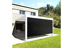 ARKOST 90% Sun Shade Cloth with Grommets, 10X14FT Privacy Screen Pergola Shade Cover for Patio Garden, Black
