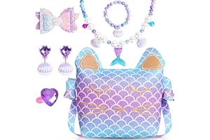 MTGOCHA Mermaid Purse for Little Girls Dress Up Jewelry Little Girl Purses for Kids Mermaid Toys for Girls Bags Play Jewelry