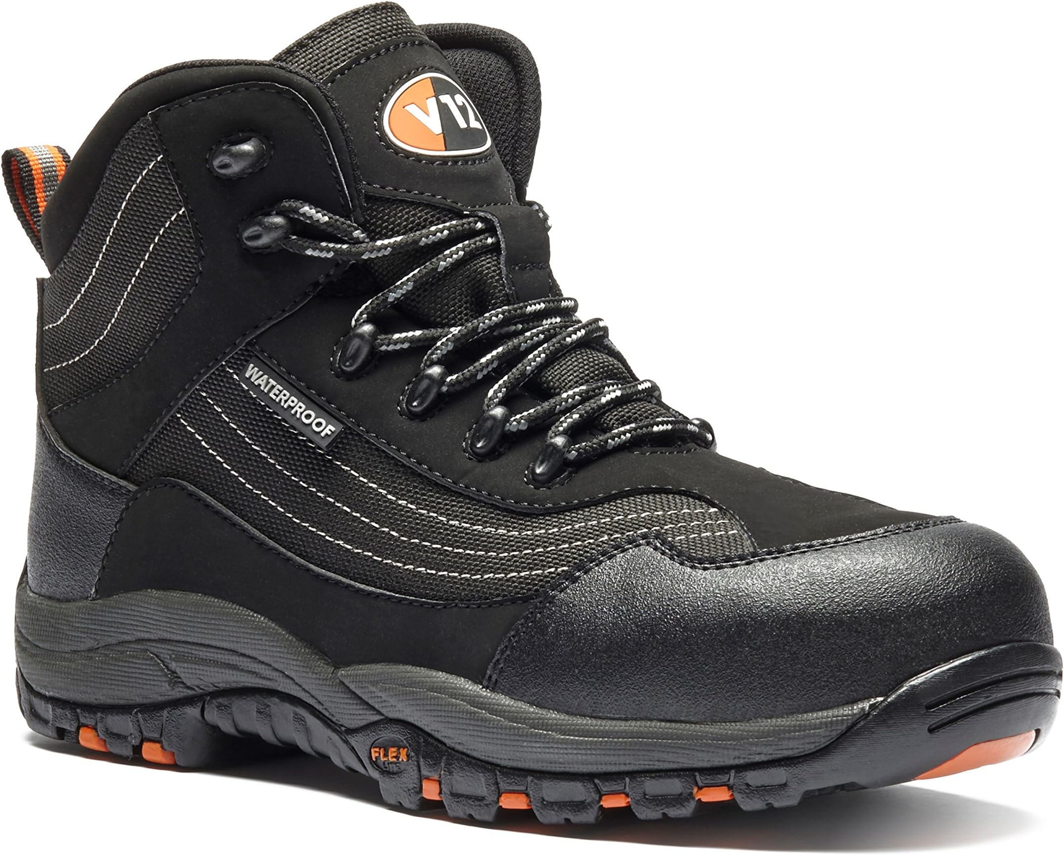 V12 V1501/03 Caiman Safety boot, UK size 3, Black/graphite