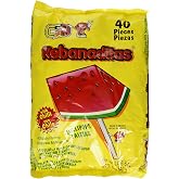 Vero Rebanaditas Paletas Sabor Sandia Hard Candy Chili Covered Lollipops 40 pcs
