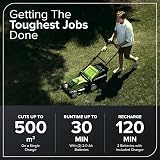 Greenworks 40V Cordless Lawn Mower 41cm 50L Battery 2x2Ah & Charger view 3