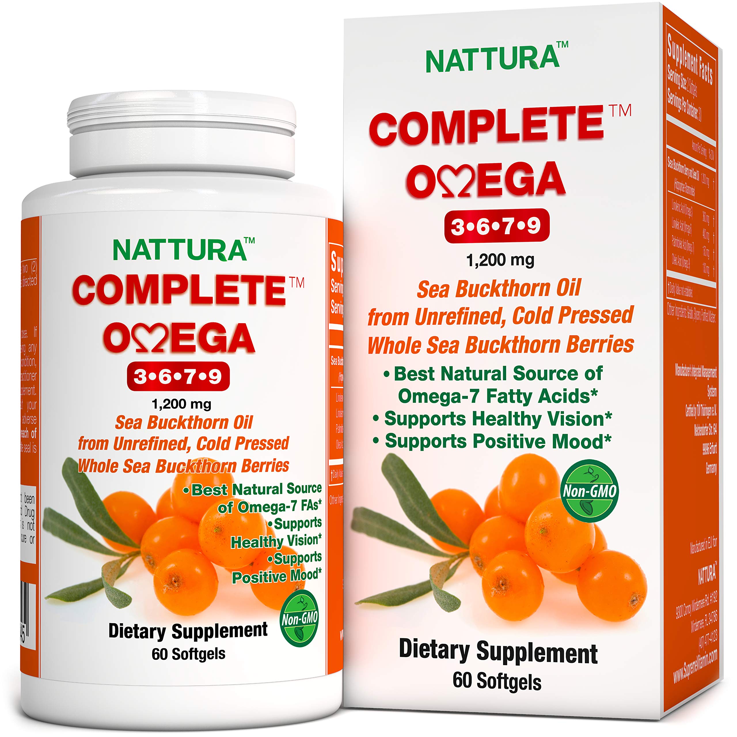 Complete Omega 3679, Pure Sea Buckthorn Oil, European Quality, from