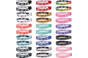 Pmormyy 30PCS WWJD Bracelet Pack for Women Men, Christian Jesus Wristbands Gifts, W.W.J.D Adjustable Bracelets What Would Jesus Do Bracelet