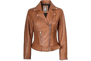 Decrum Womens Leather Jacket - Real Lambskin Asymmetrical Leather Jackets For Women