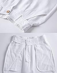heipeiwa Women's Linen Casual High Waist Wide Leg