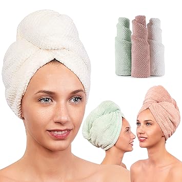 Amazon Com Microfiber Hair Towel Wrap For Women Quick Drying