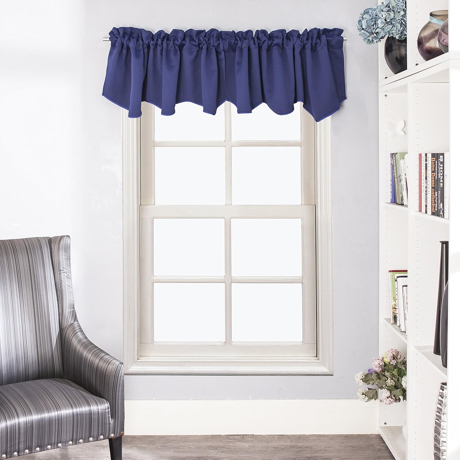 Aquazolax Window Scalloped Valances for Kitchen Blackout