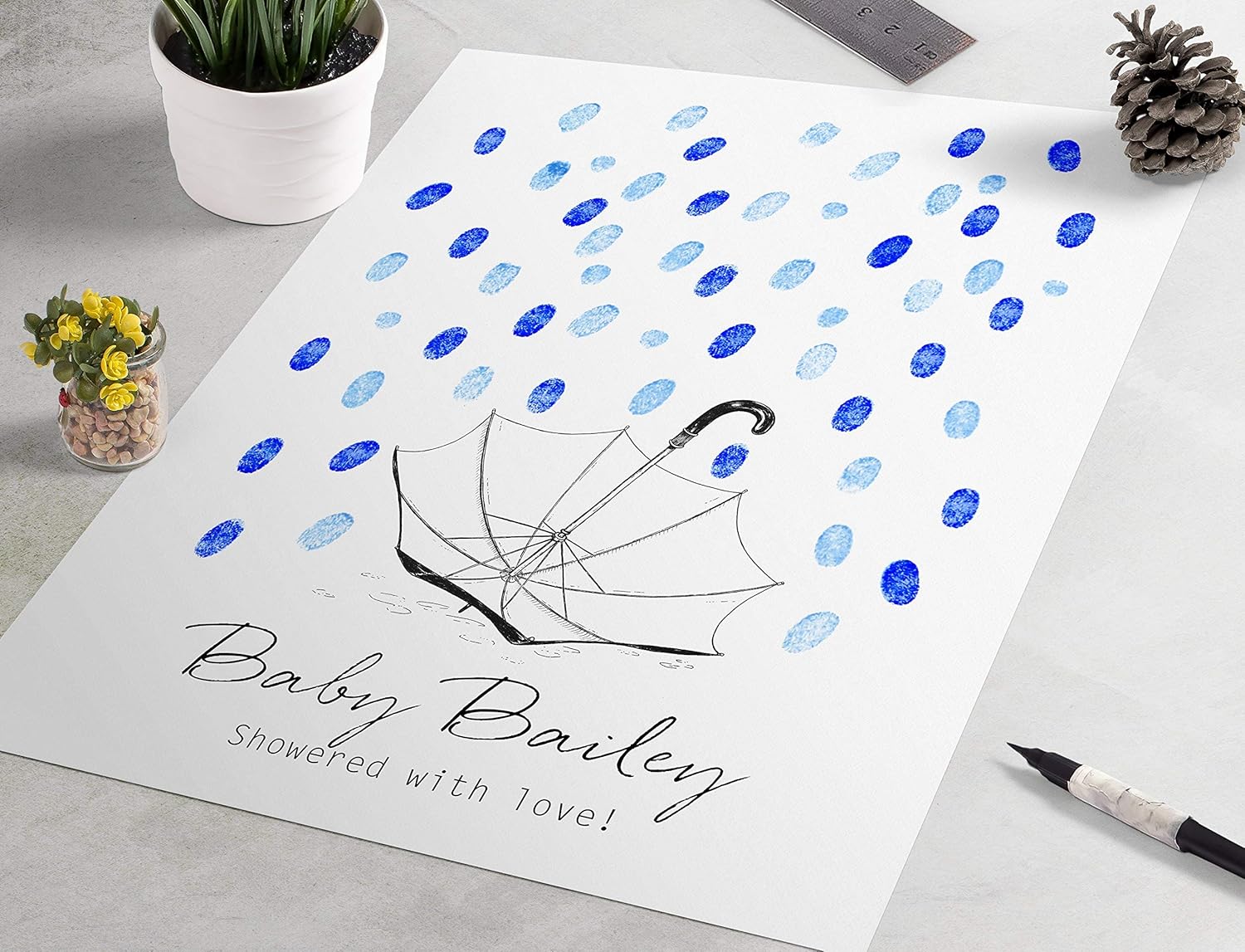baby shower fingerprint guest book
