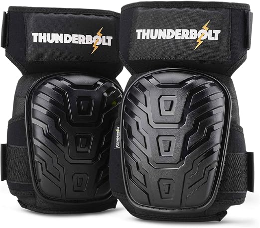 Knee Pads For Work By Thunderbolt For Construction Flooring Gardening Cleaning With Gel Cushion And Anti Slip Straps