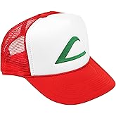 Ash Ketchum Cosplay Hat Mesh Cap with Plastic Snap Closure - Adult & Youth Sizes