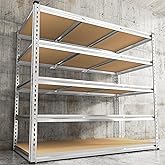 REIBII Garage Shelving, 5 Tier Storage Shelves Load 3020LBS, Adjustable Garage Shelving Heavy Duty, Metal Shelves Unit for Basement, Warehouse, 48" W x 72" H x 24" D, Galvanized