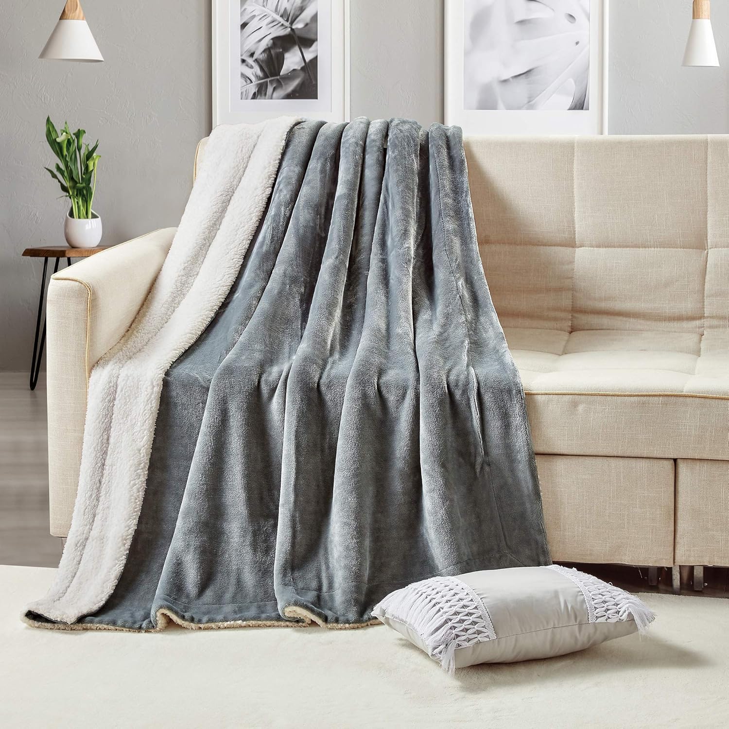 softan Sherpa Throw Blanket Super Soft 